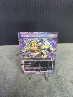Leonardo, Cutting Edge R 0211 (Borderless Foil) TMT MTG Ninja Turtles NM - Image 4