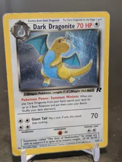 Dark Dragonite Team Rocket Holo Rare 5/82 70 HP Unlimited Pokemon Card - Image 1