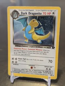 Dark Dragonite Team Rocket Holo Rare 5/82 70 HP Unlimited Pokemon Card - Image 2