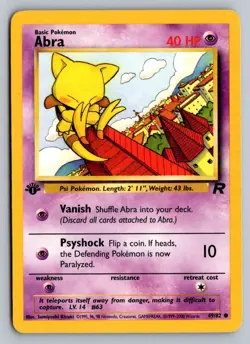 Pokemon Abra Common 1st edition Team Rocket 49/82 LP - Image 1