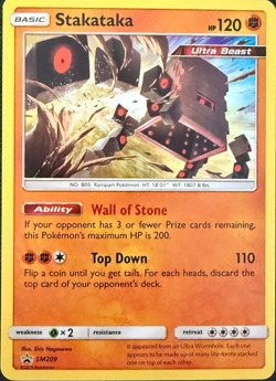 Stakataka SM209 - Holo Rare - Sun & Moon Promo - Pokemon Card - M/NM - Image 1