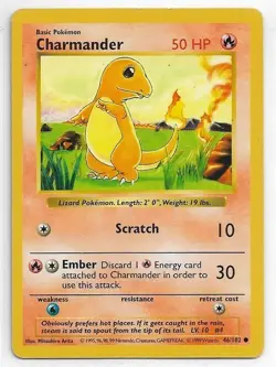 Pokemon 1999 TCG Shadowless Charmander #46/102 NM-MT Never Played With - Image 1