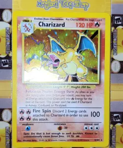 Pokemon Charizard Base Set Holo Rare 4/102 WOTC 1999 - Image 3