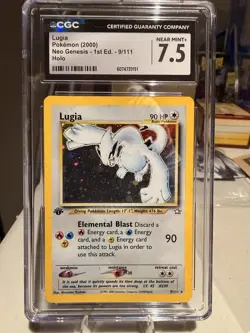 2000 Pokemon Neo Genesis 1st Edition Lugia CGC 7.5 Near Mint+ - Image 2