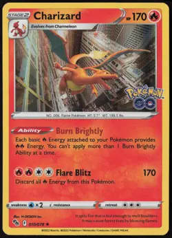 Charizard Pokemon GO Reverse Holo 010/078 - Image 1