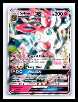 💥 Pokemon TCG 2017 Sylveon GX # 92/145 Guardians Rising Holo Rare GX HOLO - Image 1