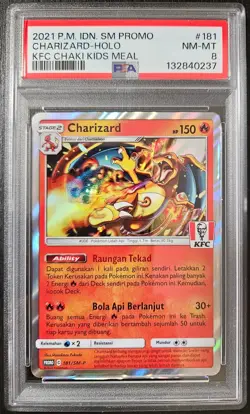 ⭐PSA 8 Charizard 181/SM-P KFC ⭐ Kentucky Fried Chicken Promo Card Pokemon - Image 1