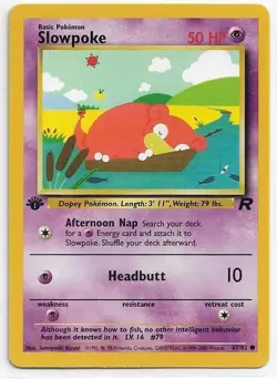 Pokemon TCG Team Rocket 1st Edition Slowpoke # 67/82 NM-MT Never Played With - Image 1
