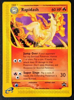 Pokemon: Rapidash 51 Black Star Promo 51 WOTC Vintage - MP - Image 1
