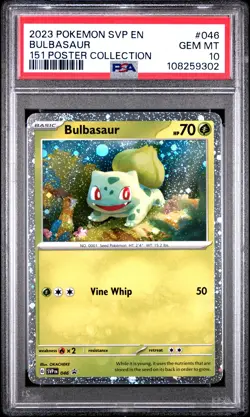 2023 POKEMON SVP EN-SV BLACK STAR PROMO 151 POSTER COLL #046 BULBASAUR PSA 10 - Image 1