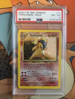2000 Pokemon Neo Genesis #17 Typhlosion Holo PSA 8 NM-MT - Image 1