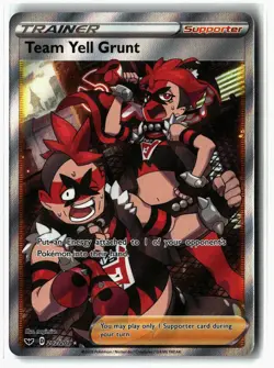 Team Yell Grunt ⭐ 202/202 Holo Rare Ultra Sword & Shield 2020 Pokemon NM - Image 1