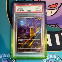 Pokemon TCG: Pikachu 172/151 Simplified Chinese Exclusive 151 AR PSA 10 GEM MT - Image 1