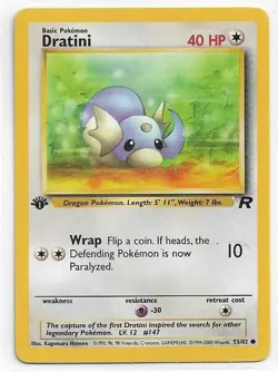 Pokemon TCG Team Rocket 1st Edition Dratini #53/82 NM-MT Never Played With - Image 1