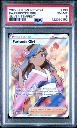 2022 POKEMON SWORD & SHIELD SILVER TEMPEST #190 FULL ART/FURISODE GIRL PSA 8 - Image 1