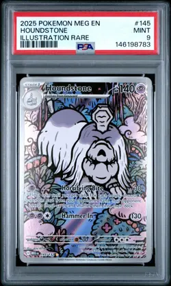 PSA 9 Houndstone 145/132 Pokemon Mega Evolution MEG Illustration Rare 2025 MINT - Image 1