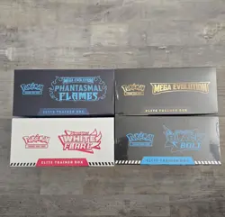 Pokemon ETBs Black Bolt White Flare Mega Evolution Phantasmal Flame Lot of 4 - Image 3