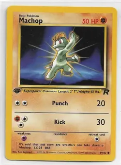 Pokemon TCG Team Rocket 1st Edition Machop #59/82 NM-MT Never Played With - Image 1