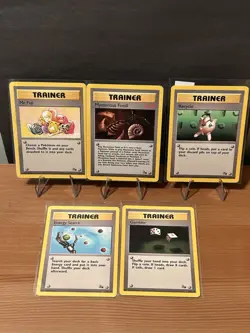 Vintage 1999 Pokemon Fossil Trainer Complete Set - Uncommon Mr. Fuji and Commons - Image 1