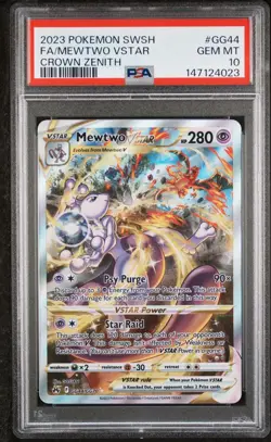 Pokemon Mewtwo VSTAR Crown Zenith GG44/GG70 PSA 10 2023 - Image 1
