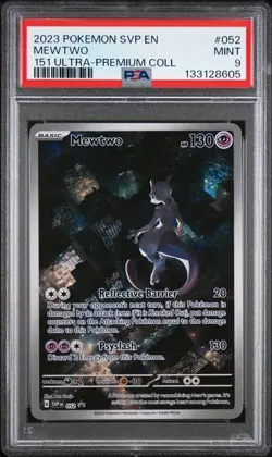 2023 POKEMON SVP EN-SV BLACK STAR PROMO 151 ULTRA-PREM COLL #052 MEWTWO PSA 9 - Image 1