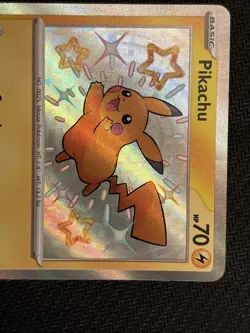 Pokemon TCG Pikachu 131/091 Scarlet & Violet Paldean Fates Shiny Rare Card - Image 3