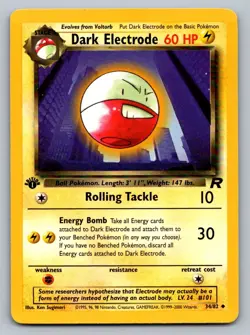 Pokemon 1st Edition Dark Electrode Uncommon Team Rocket 34/82 LP - Image 1