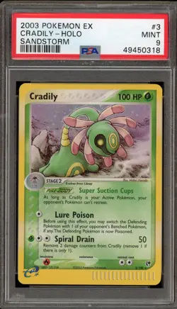 Pokemon Cradily EX Sandstorm Holo Rare #3 PSA 9 Mint - Image 1