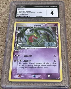 Pokemon CGC 4 Grovyle - EX Crystal Guardians - 2006 - 19/100 - Reverse Holo - Image 1