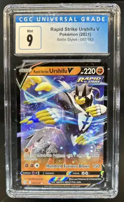 2021 Pokemon SWSH Battle Styles Rapid Strike Urshifu V #087/163 CGC 9 - Image 1