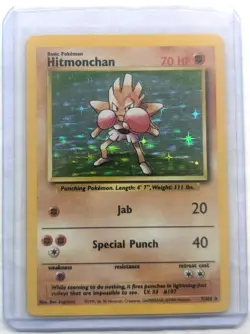 Pokemon Hitmonchan 007/102 Base Set Holo Rare - Image 1