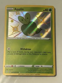 Pokemon TCG Applin SV012/SV122 Shining Fates Shiny Vault - Image 1