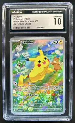 2024 Pokemon SV Black Star Promos - SVP EN Pikachu Adventure Chest #088 CGC 10 - Image 1