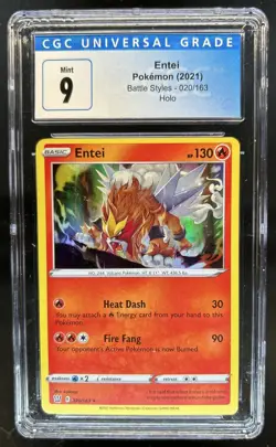 2021 Pokemon SWSH Battle Styles Entei Holo #020/163 CGC 9 - Image 1