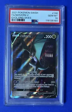 2021 Pokemon SWSH Evolving Skies #196 FA Noivern V PSA 10 GEM MT - Image 1