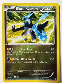 Black Kyurem - 100/149 - Cracked Ice Holo - Boundaries Crossed - Pokemon - LP - Image 1