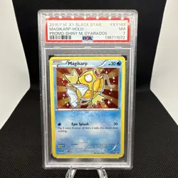2016 POKEMON XY BLACK STAR PROMO SHINY MEGA GYARADOS #XY143 MAGIKARP-HOLO PSA 7 - Image 1
