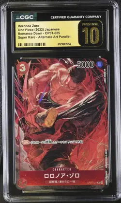 CGC 10 Roronoa Zoro #OP01-025 Japanese 2022 One Piece Romance Dawn - Image 1