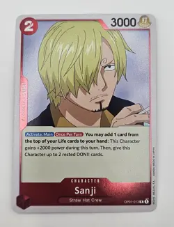 Bandai One Piece CCG Sanji OP01-013 Rare Character Romance Dawn 3000/2 - Image 1
