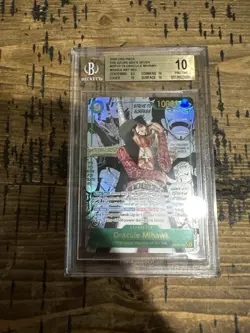 Beckett One Piece Dracule Mihawk Manga Art SEC Foil OP14-119 BGS 10 - Image 1