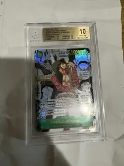 Beckett One Piece Dracule Mihawk Manga Art SEC Foil OP14-119 BGS 10 - Image 2