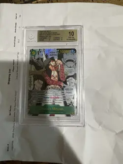 Beckett One Piece Dracule Mihawk Manga Art SEC Foil OP14-119 BGS 10 - Image 4