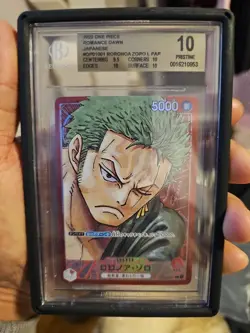 2022 One Piece Japanese Romance Dawn Leader Roronoa Zoro #OP01-001 BGS 10... - Image 2