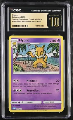 CGC Pristine 10 Pokemon Hypno 012/034 Holo 2023 Trading Card Game Classic - Image 1