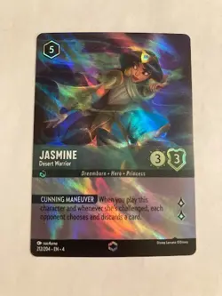 Disney Lorcana Jasmine Desert Warrior 212/204 EN-4 Card "1ST Enchanted!!!" - Image 1