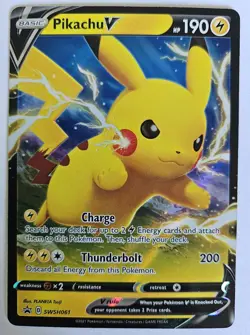 Pikachu V SWSH061 Pokemon Sword & Shield Promo Ultra Rare Card NM - Image 1