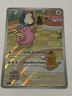 Pokemon TCG Chansey Illustration Rare Twilight Masquerade Card 187/167 NM - Image 1