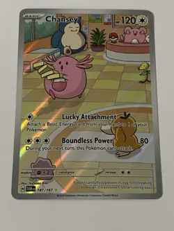 Pokemon TCG Chansey Illustration Rare Twilight Masquerade Card 187/167 NM - Image 2