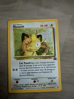 Pokemon TCG Meowth Black Star Promos Holo Card 10 NM Condition - Image 1