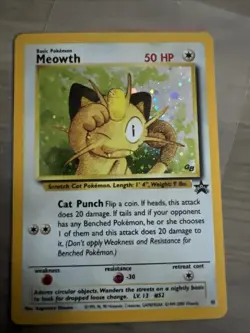 Pokemon TCG Meowth Black Star Promos Holo Card 10 NM Condition - Image 2